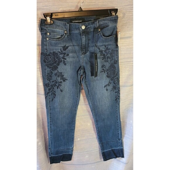 Liverpool Jeans Company Denim - Liverpool Sadie Ankle Straight Floral Embroidery Jeans NWT